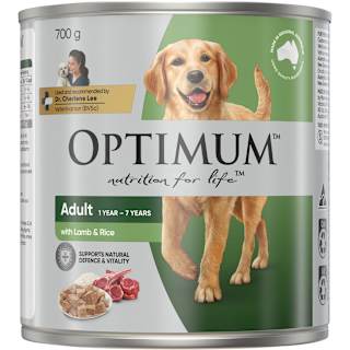 Optimum Adult Wet Dog Food with Lamb & Rice Can