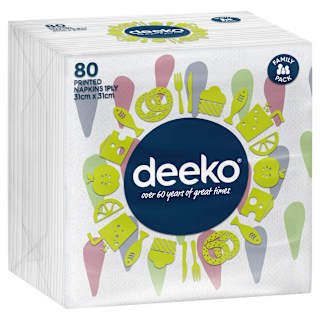 Deeko 1 Ply Printed Lunch Napkins