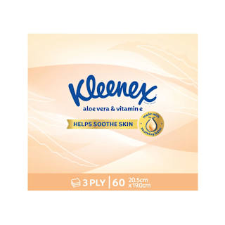 Kleenex Wellbeing Facial Tissues Aloe Vera & Vitamin E 3-Ply