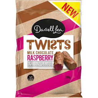 Darrell Lea Liqourice Twist Milk Chocolate Raspberry