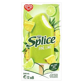 Streets Splice Fruit Ice Confection Refreshment Pine Lime No Artificial Colours, Flavours or Preservatives