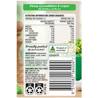 Edgell Baby Peas & Corn Baby Peas & Super Sweet Corn