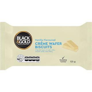 Black & Gold Vanilla Flavoured Creme Wafer Biscuits