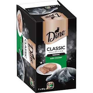 Dine Wet Cat Food Classic Terrine With Chicken Tray