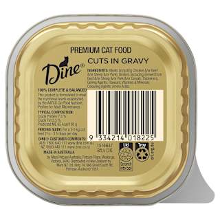 Dine Wet Cat Food Beef & Liver In Gravy Tray