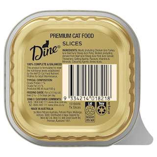 Dine Wet Cat Food Tender Turkey Slices Tray