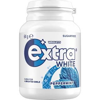 Extra White Peppermint Chewing Gum Sugar Free Bottle