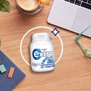 Extra White Peppermint Chewing Gum Sugar Free Bottle