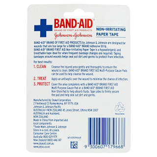 Band-aid First Aid Non-irritating Paper Tape 2.5cm X 9.1m