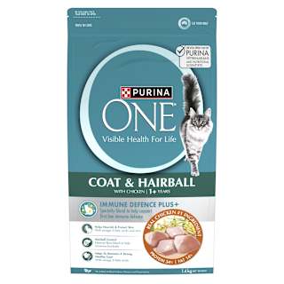 Purina One Adult Coat & Hairball with Chicken Dry Cat Food Bag