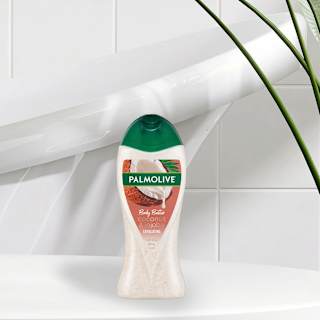 Palmolive Body Butter Coconut & Jojoba Body Wash, Exfoliating Scrub with Real Fruit Seeds
