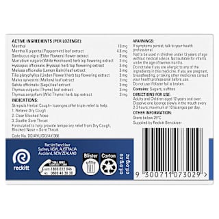 Strepsils Herbal Cough Lozenges Fresh Menthol