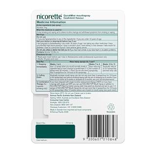 Nicorette Quit Smoking Quick Mist Mouth Spray Freshmint