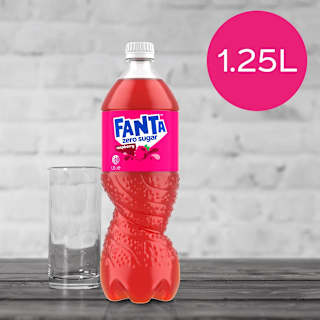 Fanta Raspberry Zero Sugar Soft Drink Bottle