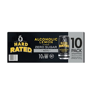 Hard Rated Zero Sugar Alcoholic Lemon Can 375mL 