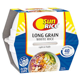 SunRice Quick Cups Microwave Long Grain White Rice