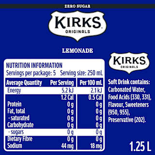 Kirks Sugar Free Lemonade Bottle Soft Drink