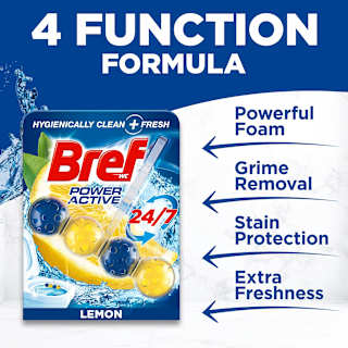 Bref Power Active Juicy Lemon Rim Block Toilet Cleaner