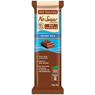 Well Naturally No Sugar Added Milk Choc Bar