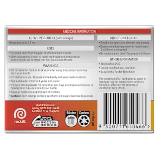 Strepsils Extra Honey And Lemon Sore Throat Fast Numb Lozenges
