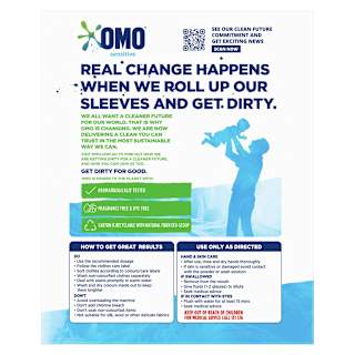 OMO Sensitive Laundry Detergent Powder Front & Top Loader