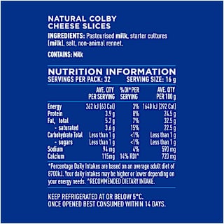 Cheer Cheese Colby Cheese 32 Slices