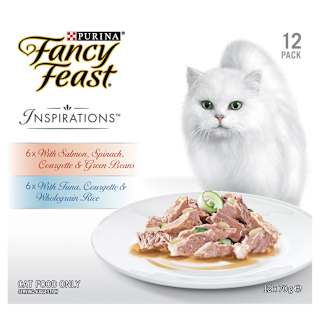 Fancy Feast Adult Inspirations Salmon, Spinach, Courgette & Green Beans and Tuna, Courgette & Rice Wet Cat Food