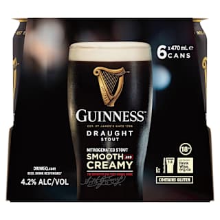 Guinness Draught Can 470mL 6 Pack