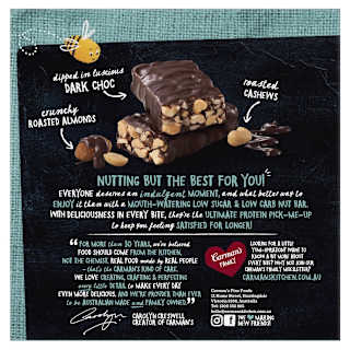 Carman's Nut Bars Low Sugar Low Carb Dark Choc Roast Cashew