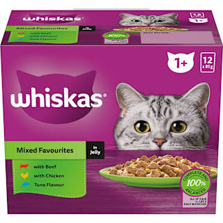 Whiskas 1+ Wet Cat Food with Mixed Favourites In Jelly