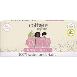 Cottons Organic 100% Cotton Super Tampons