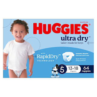 Huggies Ultra Dry Nappies Boys Size 5 (13-18kg)