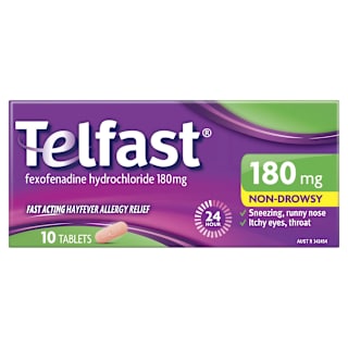 Telfast Allergy Medication 180Mg Tablets