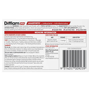 Difflam Plus Sore Throat Lozenges + Anaesthetic Blackcurrant