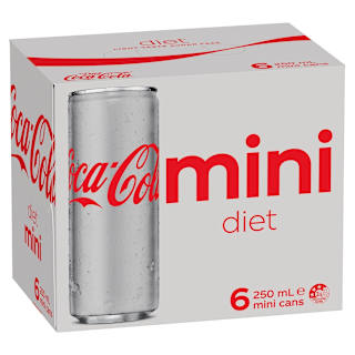 Diet Coca-Cola Soft Drink Multipack Mini Cans