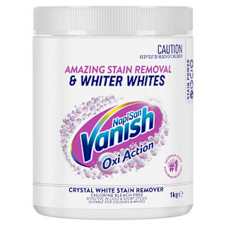 Vanish NapiSan Oxi Action Powder Fabric Stain Remover & Whitener Crystal White