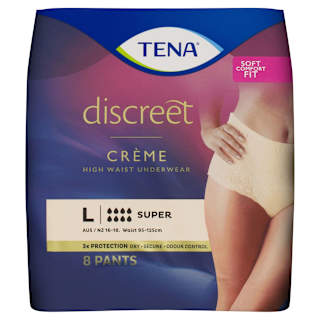 Tena Discreet High Waist Underwear Creme Super Large