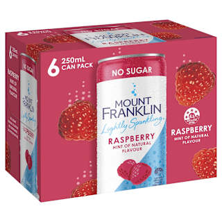 Mount Franklin Lightly Sparkling Water Raspberry Multipack Mini Cans