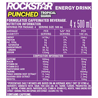 Rockstar Energy Drink Guava Energy Drink