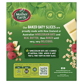 Mother Earth Golden Baked Oaty Slice Raspberry Chocolate