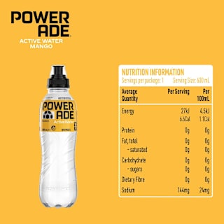 Powerade Active Water Mango No Sugar Sipper Cap