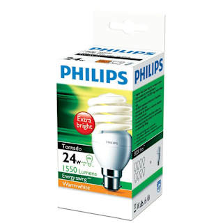 Philips Tornado Globe CFL 24W BC Warm White