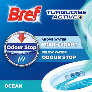 Bref Turquoise Active Ocean Rim Block Toilet Cleaner