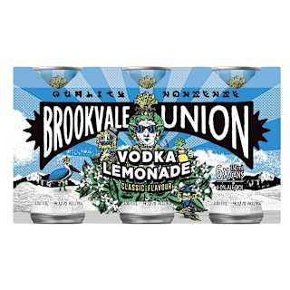 Brookvale Union Vodka Lemonade 4% Can 330mL 6 Pack
