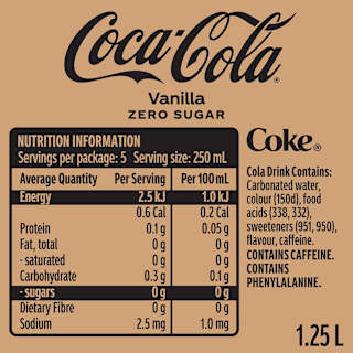 Coca-Cola Vanilla Zero Sugar Soft Drink Bottle