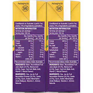 Golden Circle Apple Blackcurrant Fruit Drink Multipack Poppers