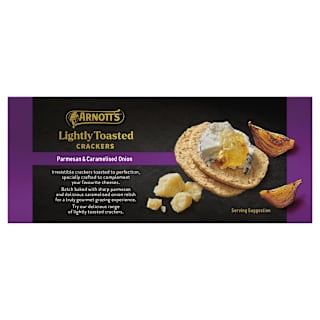 Arnott's Gold Label Lightly Toasted Crackers Parmesan Caramelised Onion