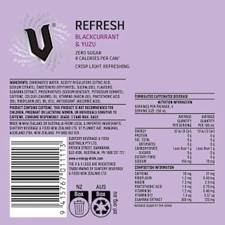 V Energy Refresh Energy Drink Blackcurrant Yuzu