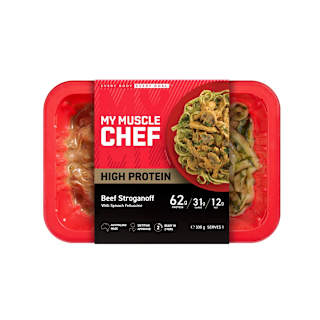 My Muscle Chef Beef Stroganoff With Spinach Fettuccine