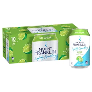 Mount Franklin Lightly Sparkling Water Lime, Multipack Cans